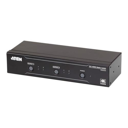 ATEN VanCryst VM0202H 2x2 4K HDMI Matrix - Commutateur vidéo/audio - de bureau, Montable sur rack