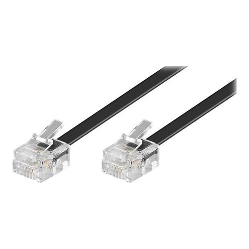 PremiumCord - Câble de téléphone - RJ-11 (M) pour RJ-11 (M) - 3 m - plat - noir