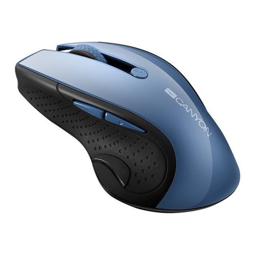 Canyon CNS-CMSW01BL - Souris - pour droitiers - LED bleue - 6 boutons - sans fil - 2.4 GHz - récepteur sans fil USB - bleu - Pour la vente au détail