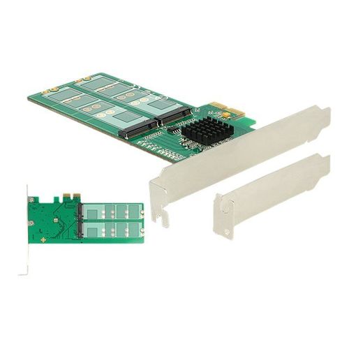 Delock PCI Express Card > 4 x internal M.2 Key B - Low Profile Form Factor - Contrôleur de stockage - M.2 Card - profil bas - PCIe 2.0 x2