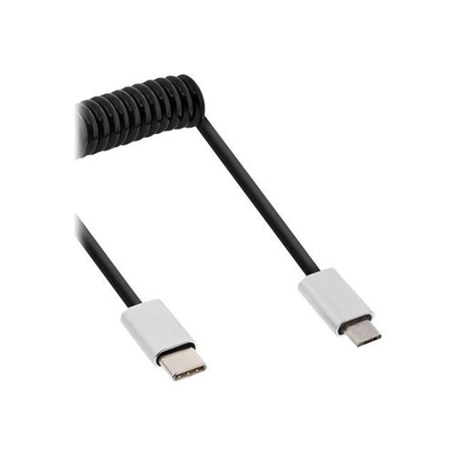 InLine - Câble USB - 24 pin USB-C (M) pour Micro-USB de type B (M) - USB 2.0 - 2 m - bobiné - noir