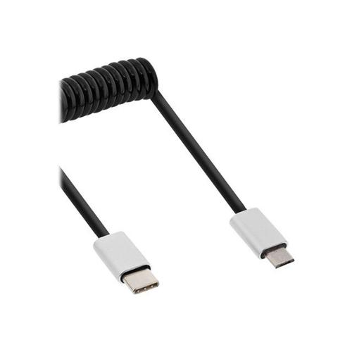 InLine - Câble USB - 24 pin USB-C (M) pour Micro-USB de type B (M) - USB 2.0 - 50 cm - bobiné - noir