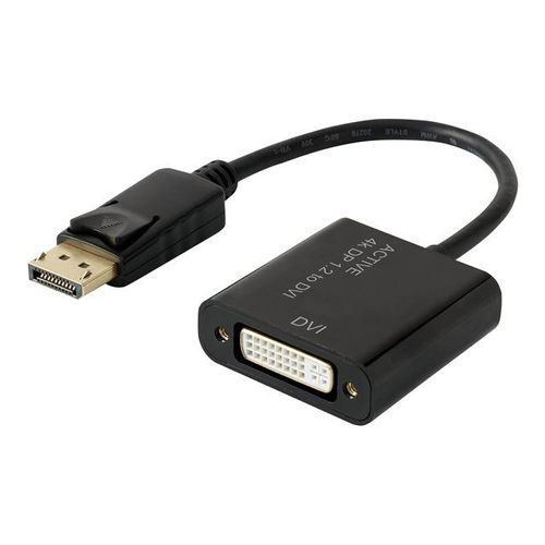 Renkforce - Adaptateur vidéo - DisplayPort (P) pour DVI-I (R) - DisplayPort 1.2 - moulé, support 4K, actif - noir