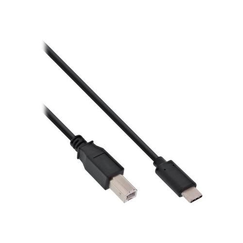 InLine - Câble USB - USB type B (M) pour 24 pin USB-C (M) - USB 2.0 - 3 A - 1 m - noir