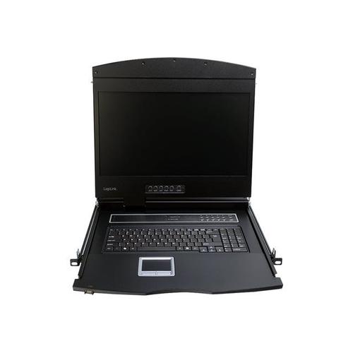 LogiLink - Console KVM - PS/2, USB - allemand - 19" (18.51" visualisable) - rack-montable - 1366 x 768 @ 60 Hz - 250 cd/m² - 1000:1 - VGA - noir