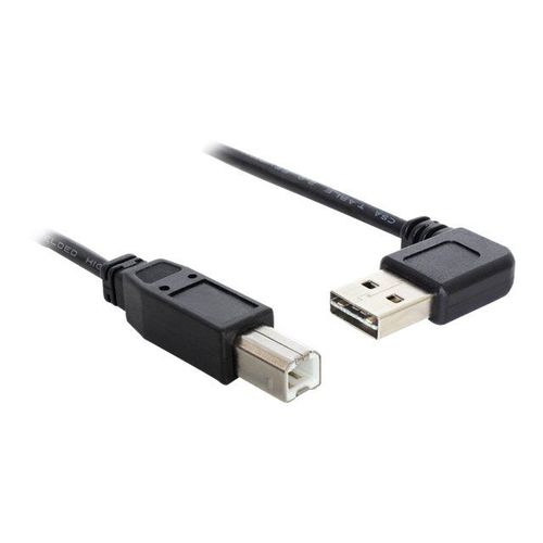 Delock Easy - Câble USB - USB (M) à angle gauche/droit, réversible pour USB type B (M) - USB 2.0 - 50 cm - noir