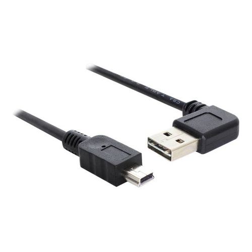 Delock Easy - Câble USB - USB (M) à angle gauche/droit, réversible pour mini USB type B (M) - USB 2.0 - 50 cm - noir