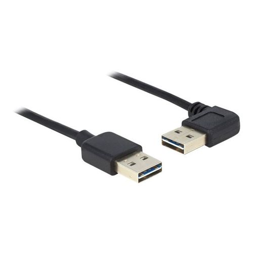 Delock Easy - Câble USB - USB (M) à angle gauche/droit, réversible pour USB (M) reversible - USB 2.0 - 50 cm - noir