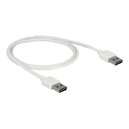 Delock Easy - Câble USB - USB (M) reversible pour USB (M) reversible - USB 2.0 - 1 m - blanc