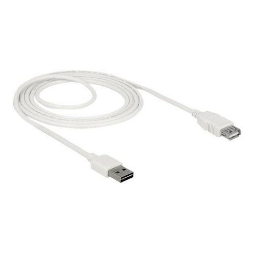 Delock Easy - Rallonge de câble USB - USB (M) reversible pour USB (F) - USB 2.0 - 2 m - blanc
