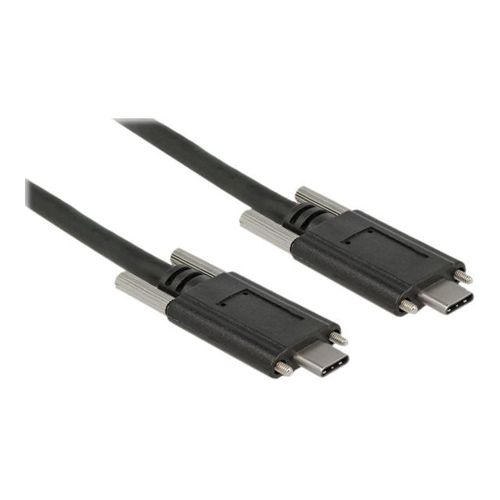 Delock - Câble USB - 24 pin USB-C (M) pour 24 pin USB-C (M) - USB 3.1 Gen 2 - 3 A - 1 m - vis moletées - noir