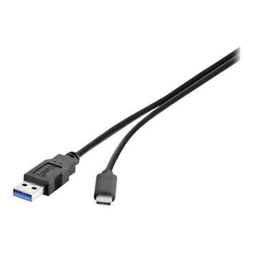 Renkforce - Câble USB - USB type A (M) pour 24 pin USB-C (M) - USB 3.1 - 12 V - 3 A - 1.8 m - rond - noir