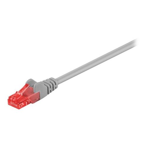 goobay - Cordon de raccordement - RJ-45 (M) pour RJ-45 (M) - 10 m - UTP - CAT 6 - moulé, rond, sans crochet, bloqué - gris