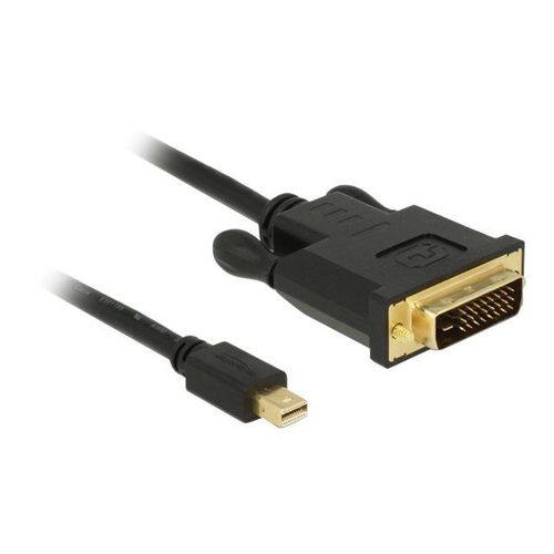 Delock - Câble adaptateur - liaison simple - Mini DisplayPort (M) pour DVI-D (M) - DisplayPort 1.1 - 1 m - passif, vis moletées - noir
