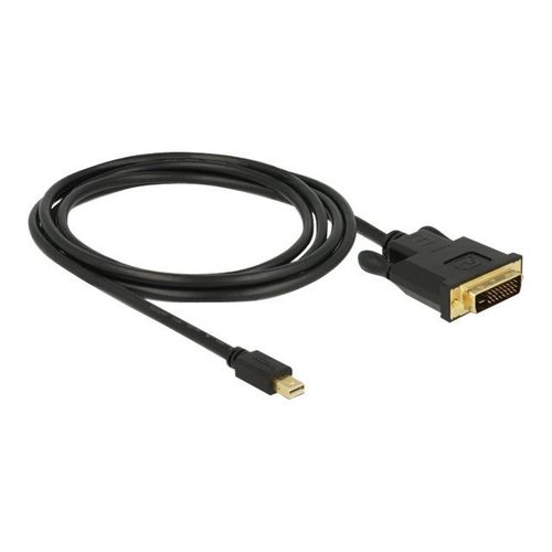 Delock - Câble adaptateur - liaison simple - Mini DisplayPort (M) pour DVI-D (M) - DisplayPort 1.1 - 2 m - passif, vis moletées - noir