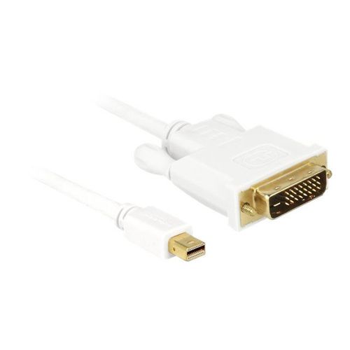 Delock - Câble adaptateur - liaison simple - Mini DisplayPort (M) pour DVI-D (M) - DisplayPort 1.1 - 50 cm - passif, vis moletées - blanc