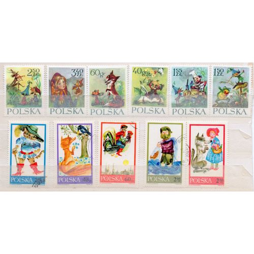 Pologne- Lot De 6 Timbres Neufs Et 5 Timbres Oblitérés- Contes Pour Enfants