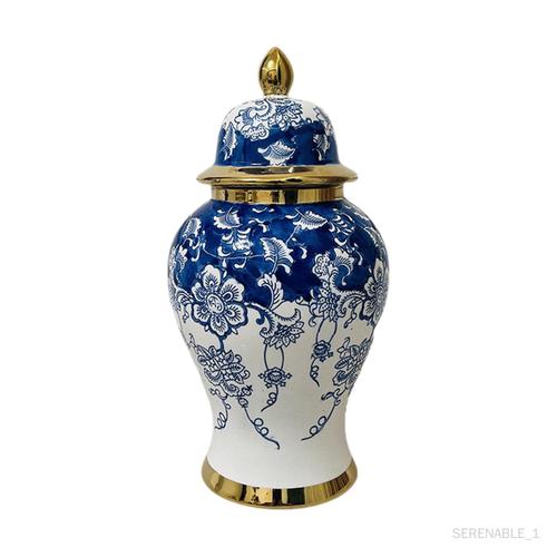 Vase en céramique de pot en porcelaine bleue et blanche pour le salon de