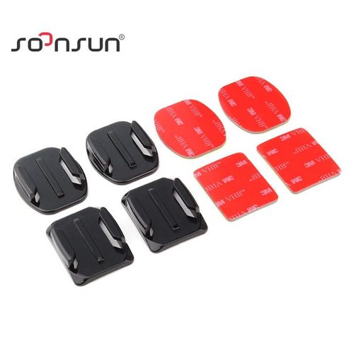 CNYO® 2 pcs Plat et 2 pcs Adhésives Incurvées Autocollant Kit de Montage pour GoPro Hero 6 5 4 Session 3 + 3 2 pour SJCAM pour Xiaomi Yi Caméra