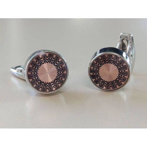 Boutons De Manchettes En Forme De Disque Avec Motifs De Couleurs Cuivre Et Noire Pour Du Style ...