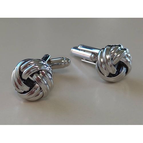 Boutons De Manchettes En Forme De Noeud De Couleur Argent Pour Du Style