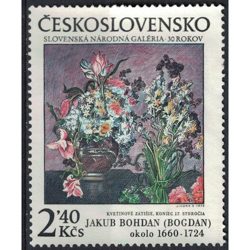 Tchécoslovaquie 1978 Used Flowers Peinture Fleurs De Jakub Bohdan