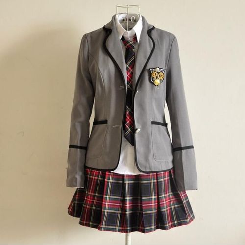 Écolière Ensemble Vêtement Laine Coton Uniforme Scolaire Fille Japonais Costume Anime Femme Cosplay Halloween Carnaval