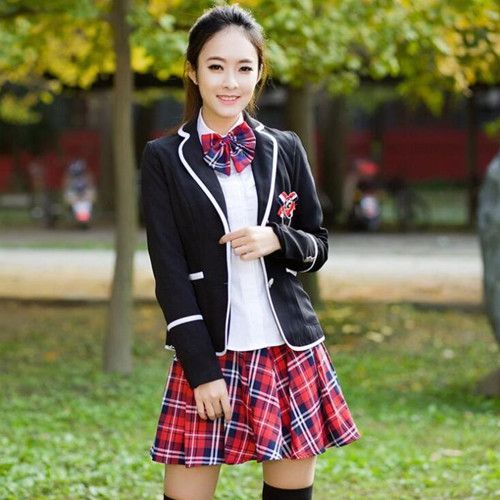 Écolière Ensemble Vêtement Laine Coton Uniforme Scolaire Fille Japonais Costume Anime Femme Cosplay Halloween Carnaval