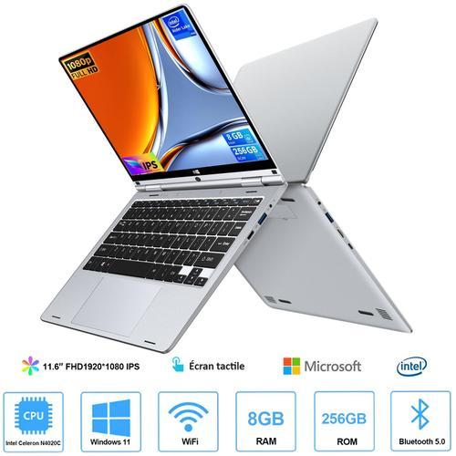 WUXIAN 11.6" Intel Celeron N4020C - 1.1 Ghz - Ram 8 Go - SSD 256 Go - Azerty - Argent