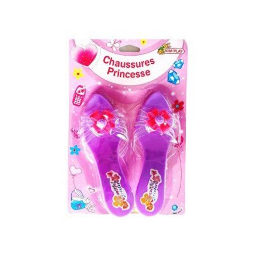 Chaussures De Princesse Enfant 3-6 Ans, Plastique, Violet - Souliers, Mules - Accessoire Pour Robe Deguisement - Set Jouet Fille + Carte