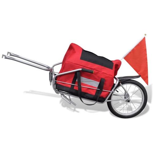 Remorque Pour Vélo Mono Roue Avec Sac Rouge Helloshop26 0202010