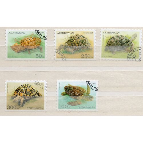 Azerbaïdjan- Série De 5 Timbres Oblitérés- Tortues