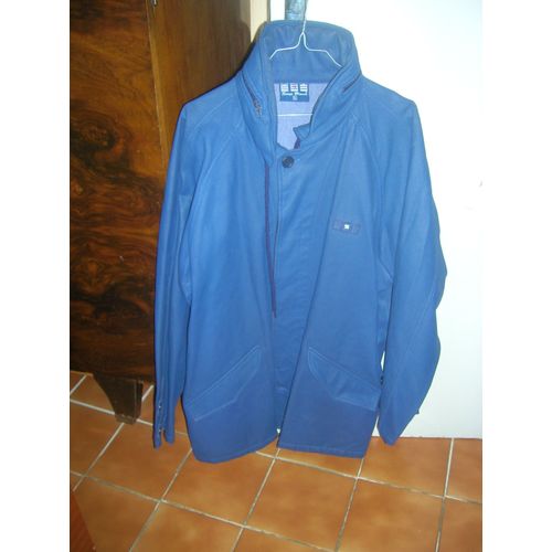 Veste Serge Blanco Veste Longue Capuche Zipée À L&#39intérieur Du Col 60% Coton,30% Polyester,10% Polyurethanne Xl Bleu