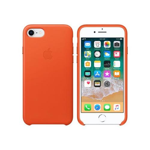 Apple - Coque De Protection Pour Téléphone Portable - Cuir - Orange Vif - Pour Iphone 7, 8