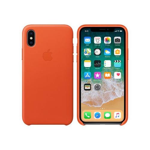 Apple - Coque De Protection Pour Téléphone Portable - Cuir - Orange Vif