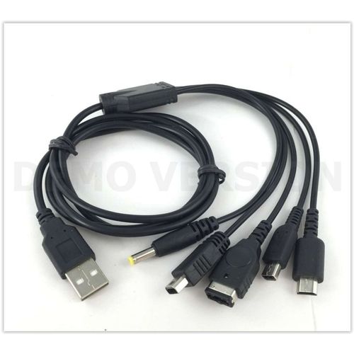 Câble Chargeur Usb 5 En 1 Pour Consoles Nintendo 3ds (Dsi), Gba Sp, Ds Lite, Manette Wii-U Et Sony Psp