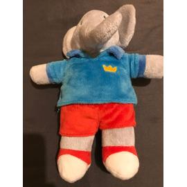 Peluche éléphant Babar LANSAY interactif le roi des éléphants 40 cm