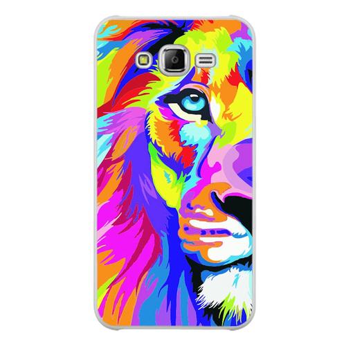 Coque Case Samsung Galaxy J1 (2016) Le Roi Lion Painting Silicone Souple (Tpu)