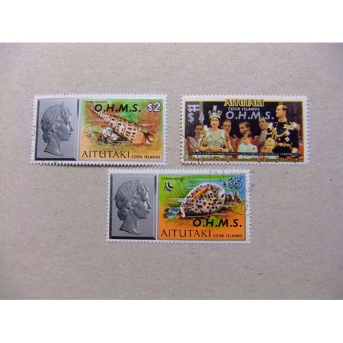 Aitutaki Cook Islands 1978 - 80 Timbres De Service Yvert 14 / 16 Fu