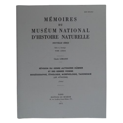 Révision Du Genre Automeris Hübner Et Des Genres Voisins - Biogéographie; Éthologie, Morphologie, Taxonomie (Lep. Attacidae)