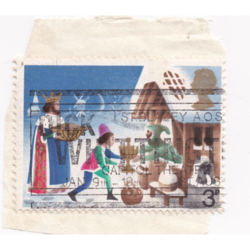 Timbre Royaume Uni : Timbre Oblitéré, Le Légende Du Roi Wenceslas, 3 Pence