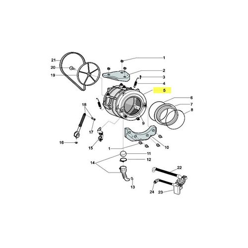 CUVE COMPLETE 71 LT ULTRA DIRECT POUR LAVE LINGE HOTPOINT - C00294161