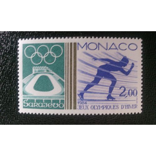 Timbre Monaco ( Yt 1416 ) 1984 Patinage De Vitesse (Sprint), Stade