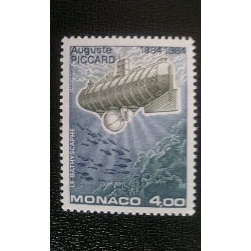 Timbre Monaco ( Yt 1428 ) 1984 Bathyscaphe (1953)