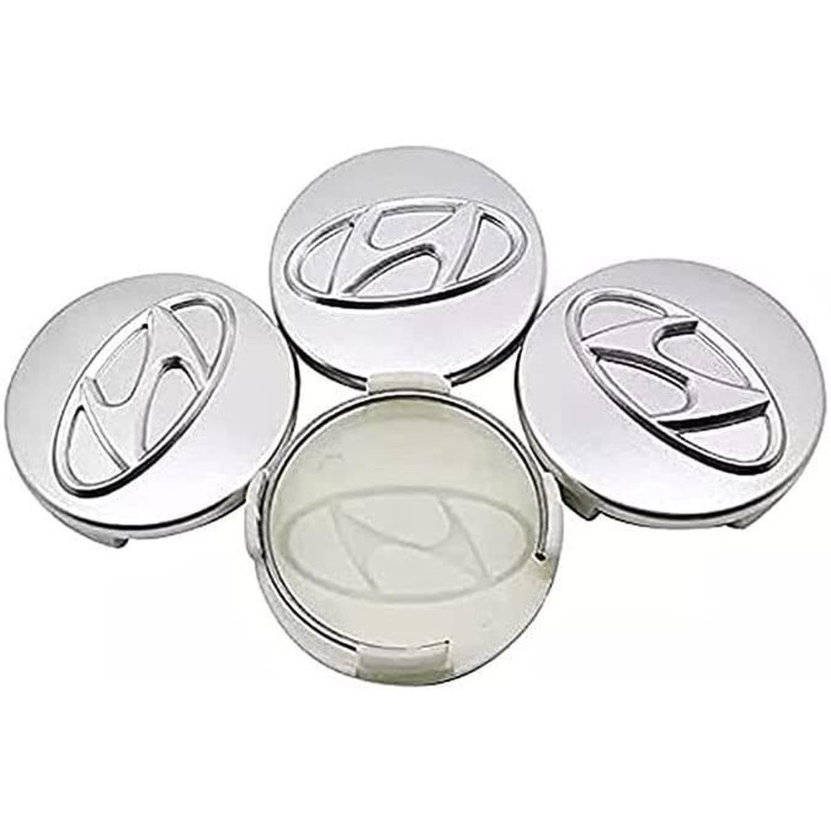 Lot De 4 Centre De Roue Cache Moyeu Remplacement Pour Hyundai Elantra Verna 57mm Argent