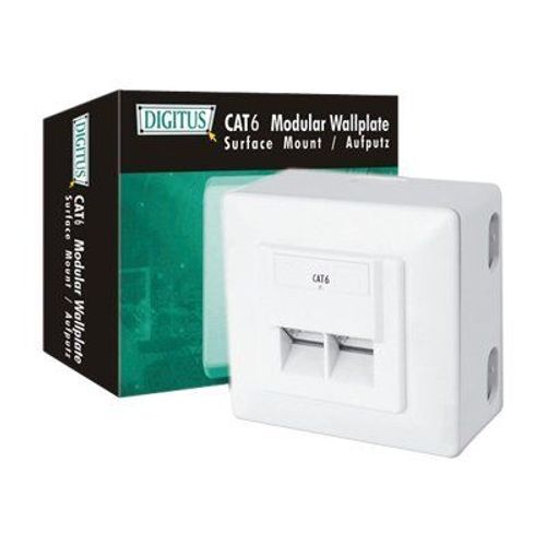 DIGITUS DN-9006-N - Prise pour montage en surface - montable sur mur - CAT 6 - STP - RJ-45 X 2 - RAL 9010