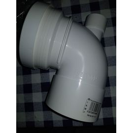 PIPE WC COURTE COUDEE FEMELLE Ø 100/L120 mm + piquage Ø 40 mm
