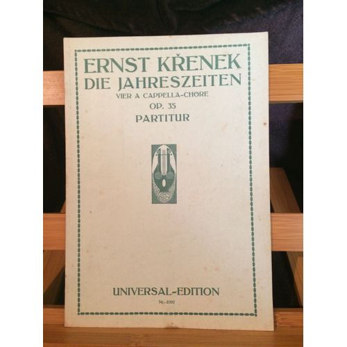 Krenek Les Saisons Di Jahreszeiten Partition Pour Choeur A Capella Opus 35 Éditions Universal