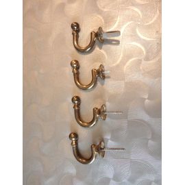 4 Supports Mural Pour Tringle À Rideaux Ou Pour Embrasses En Métal Doré