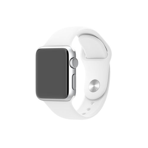 Bracelet Sport Silicone Blanc Pour Apple Watch Version 38mm